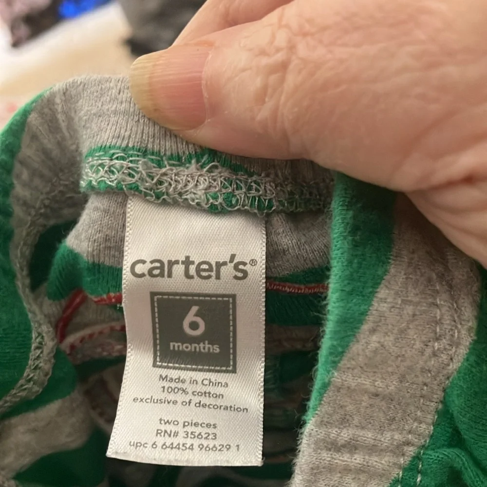 Carters Santa sleep bottoms 6 month size